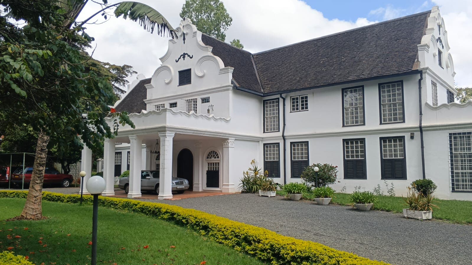 Front entrance and driveway of the main residence, Lower Kabete estate